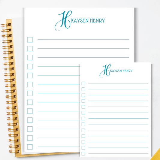 Stationary: Monogrammed Lined To Do List Note Pad